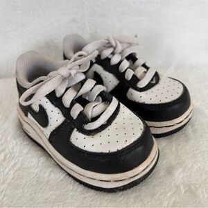 Nike Air Force 1 Baby Toddler Sneakers Size 5C White Low Top Athletic Leather